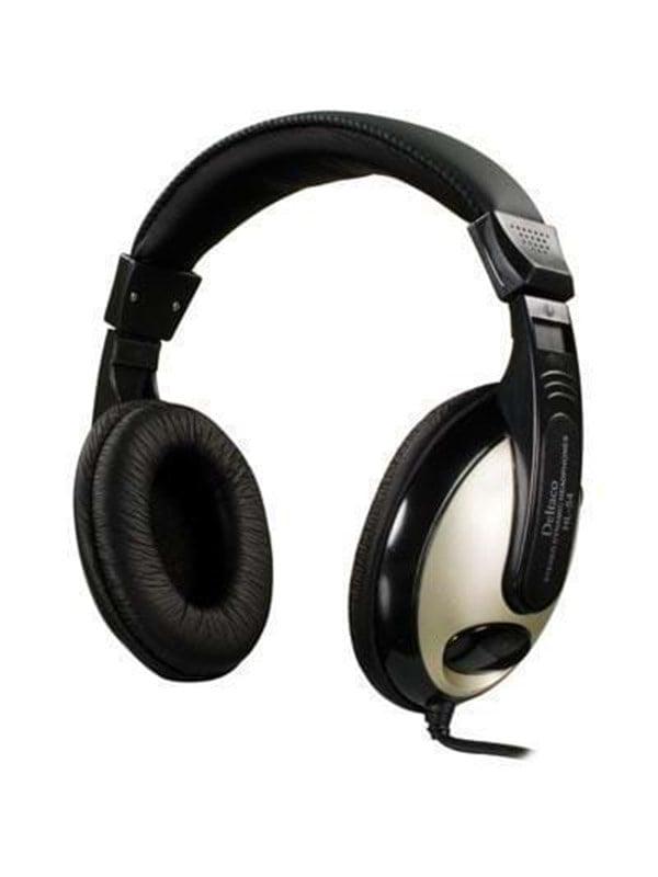 Deltaco HL 54 Headset med volumenkontrol og 2,5m kabel