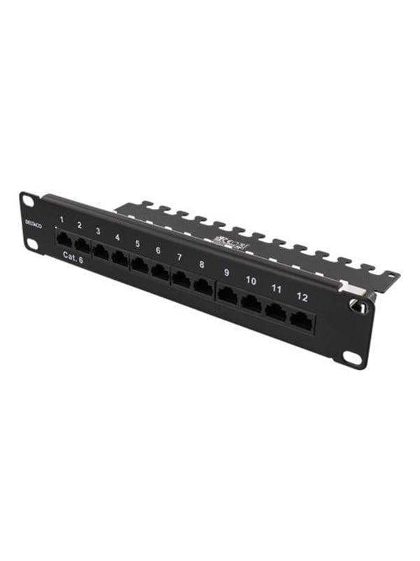 10 Patch16 Patch Panel 12 Ports Cat6 Ut fra Deltaco