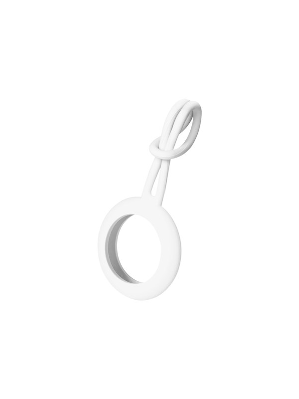 Apple Airtag Case Silicone Hanger White fra Deltaco
