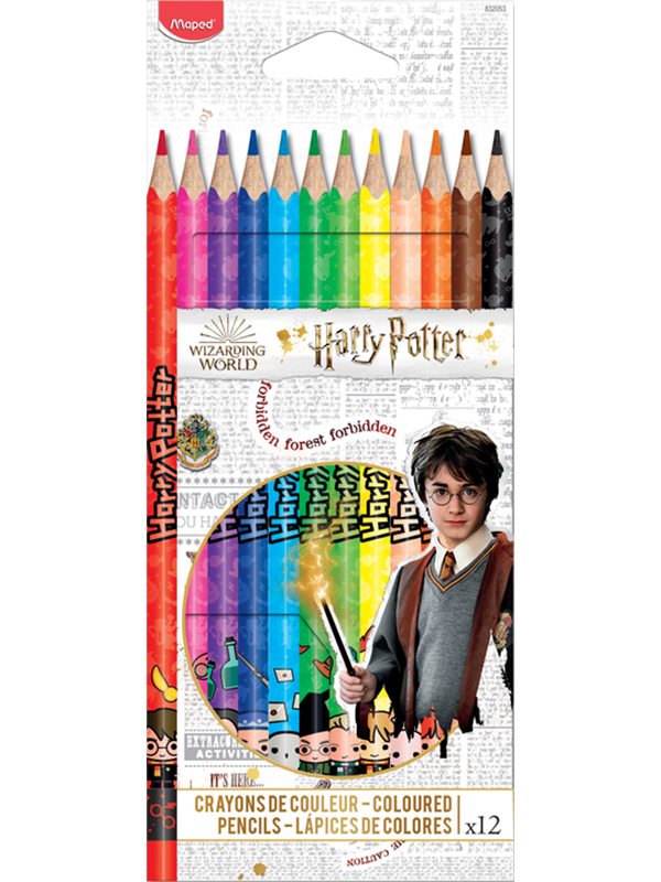 Farveblyanter, æske M. 12 Ass. fra Harry Potter