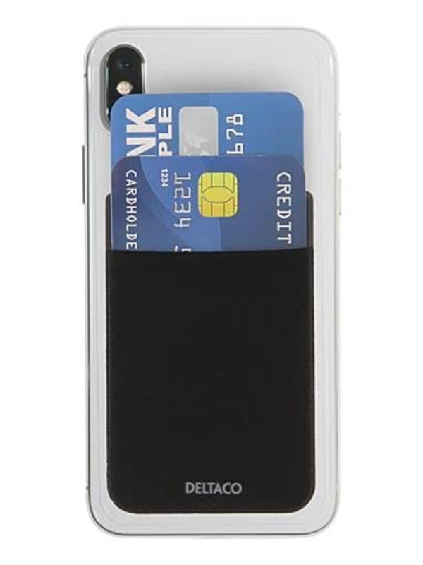 Adhesive Credit Card Holder   Black fra Deltaco