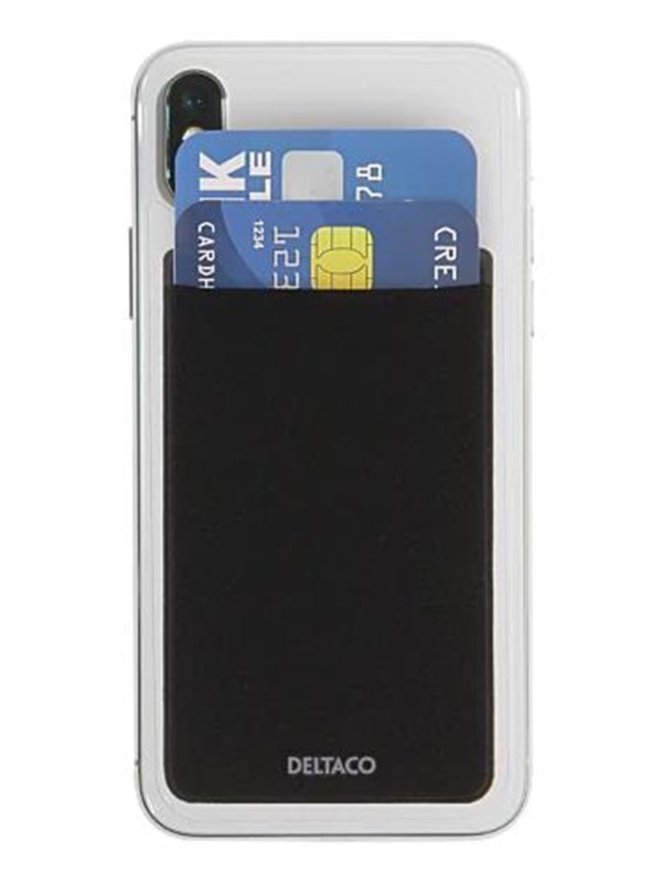Adhesive Credit Card Holder   Black fra Deltaco
