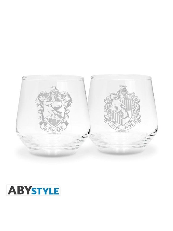 2 Glass Set Ravenclaw & Hufflepuff Europe X2   Glas fra Harry Potter