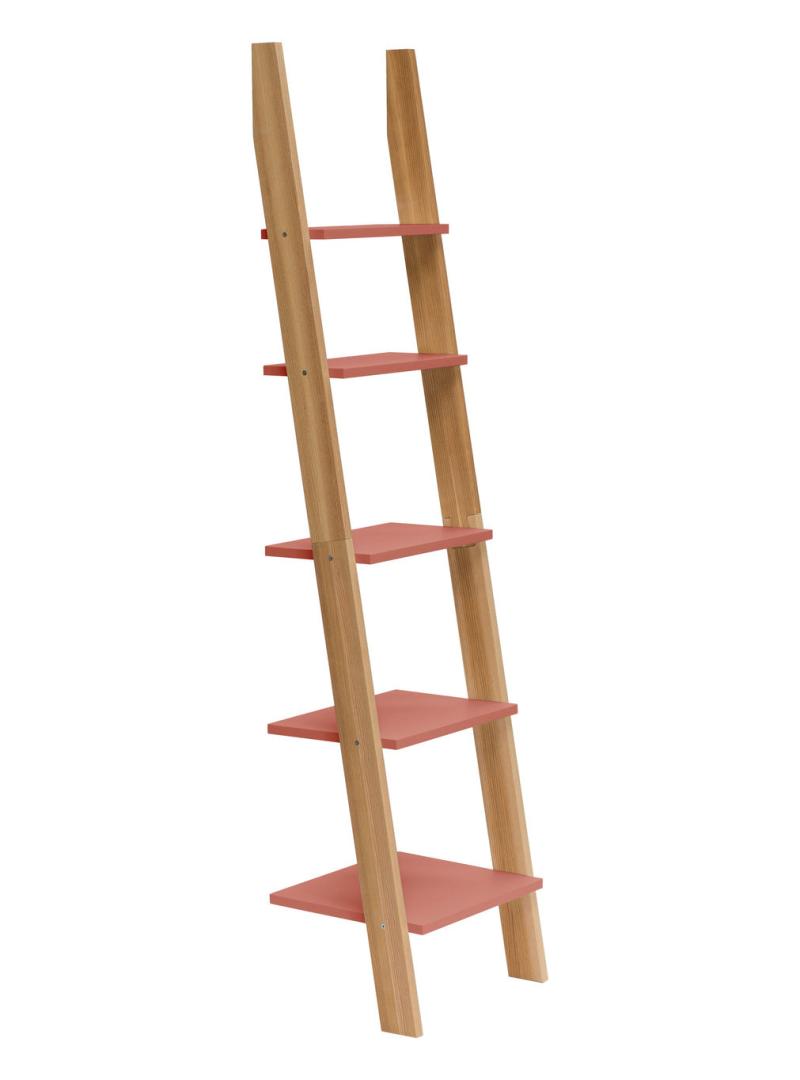 Antik Pink Stigehylde med 5 Hylder fra Ragaba