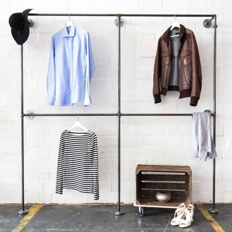 åben Garderobe, To X To, B200xh200xd28cm, Fås I Sort Og Sølvfarve fra Various Design