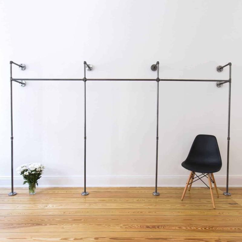 åben Garderobe â· Triple High, B300xh190xd30cm, Fås I Sort Og Sølvfarve fra Various Design