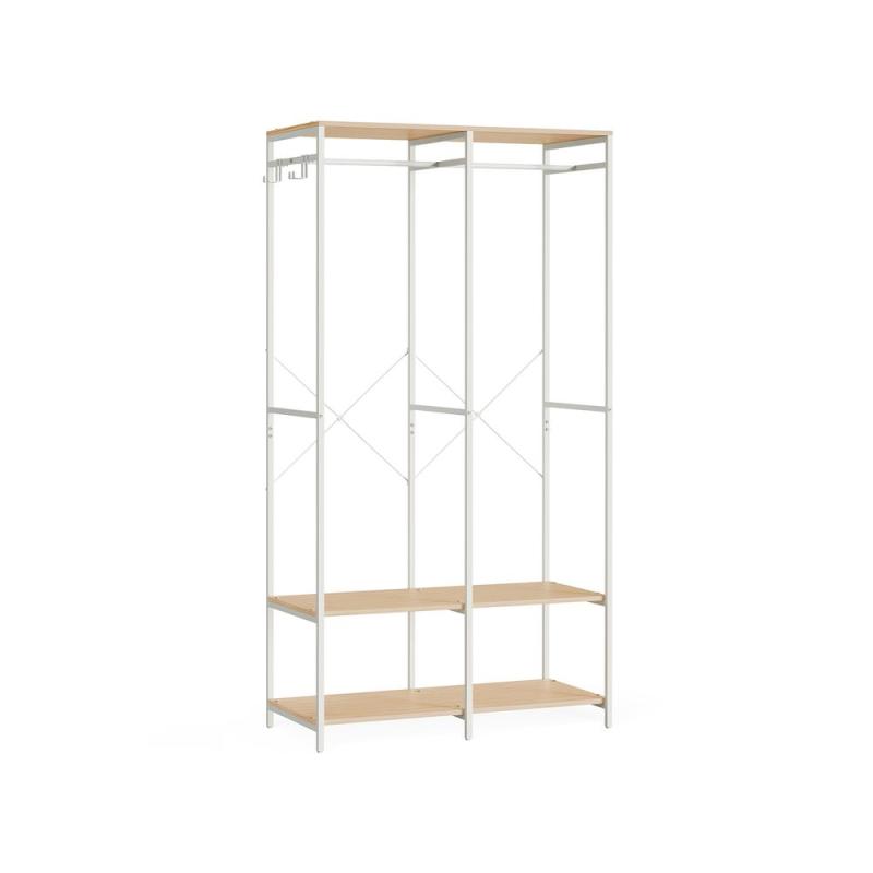 åbent Tøjstativ   Klædeskab Med Bøjlestang, D40 X B94,5 X H180 Cm, Naturfarvet fra Songmics