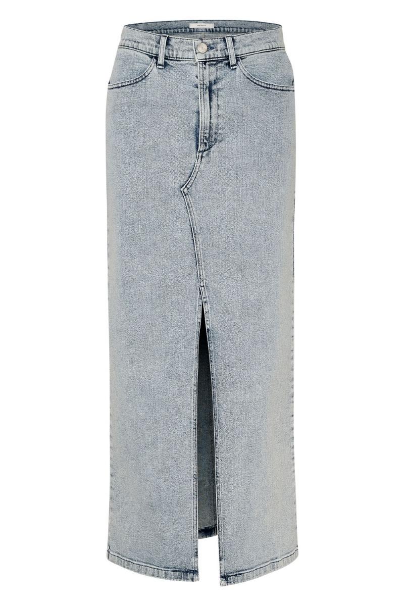 Nederdel   Siwgz Hw Long Skirt   Light Blue Washed fra Gestuz