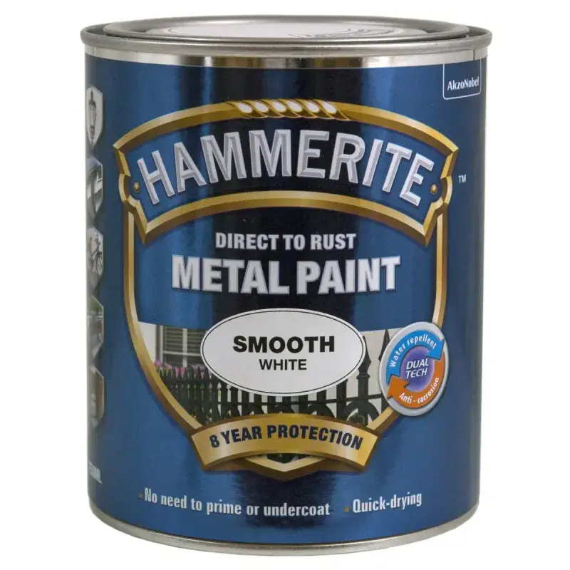 Hammerite Glat Effekt Hvid 750ml - Maling til Metal