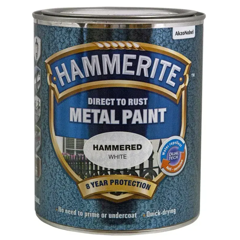 Hammerite Hammer Effekt Maling Hvid 750ml - Fantastisk kvalitet!