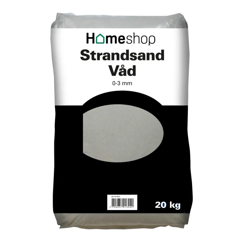Homeshop Sand Strandsand Våd 0 3 Mm         20kg fra Skalflex