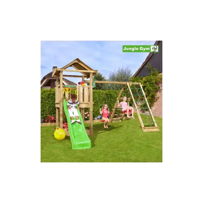 House Legetårn Komplet Inkl. Climb Module Xtra Og Rutschebane   804 312ncx fra Jungle Gym