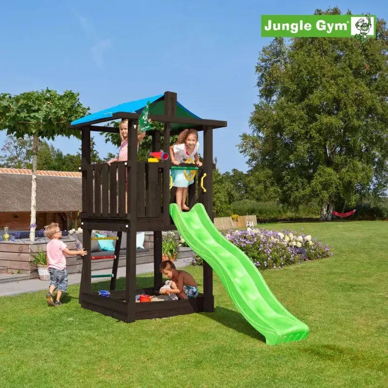 Hut Legetårn Komplet Ekskl. Rutschebane, Grundmalet Sort   806 282b fra Jungle Gym