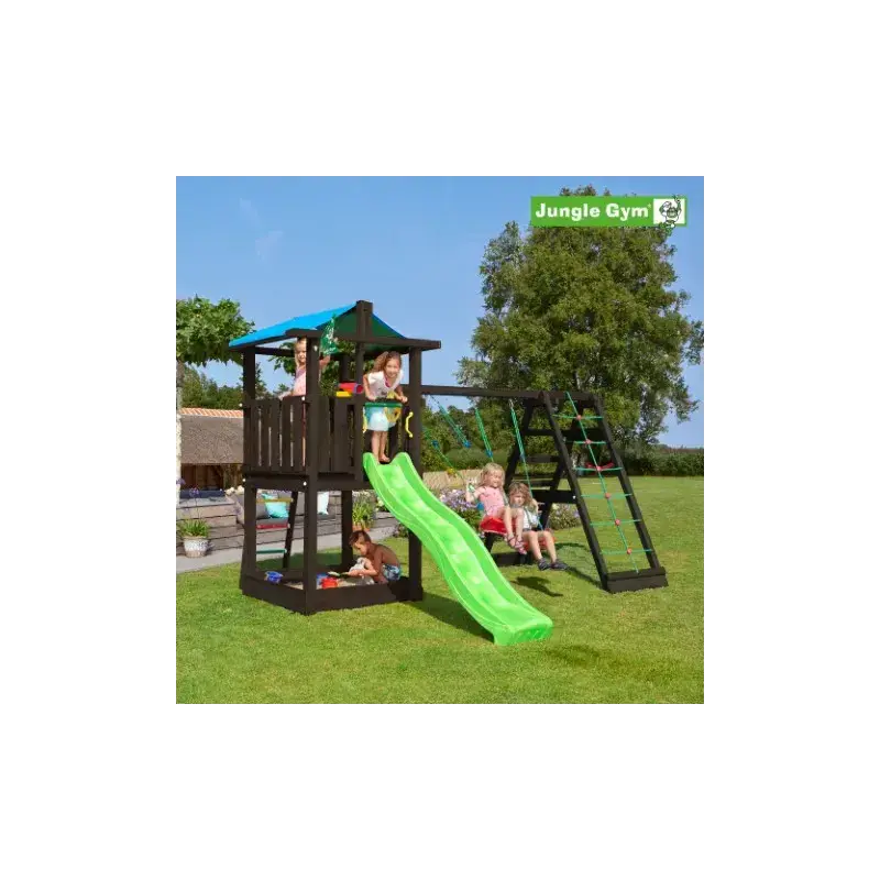 Hut Legetårn Komplet Inkl. Climb Module Xtra Ekskl. Rutschebane, Grundmalet Sort   806 282cb fra Jungle Gym