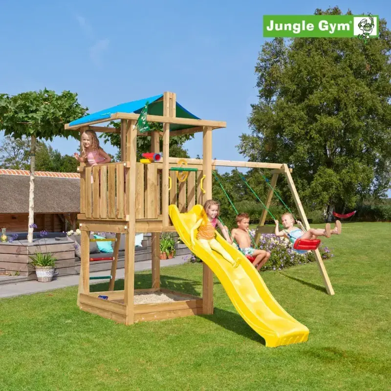 Hut Legetårn Komplet Inkl. Swing Module Xtra Ekskl. Rutschebane   804 282sb fra Jungle Gym