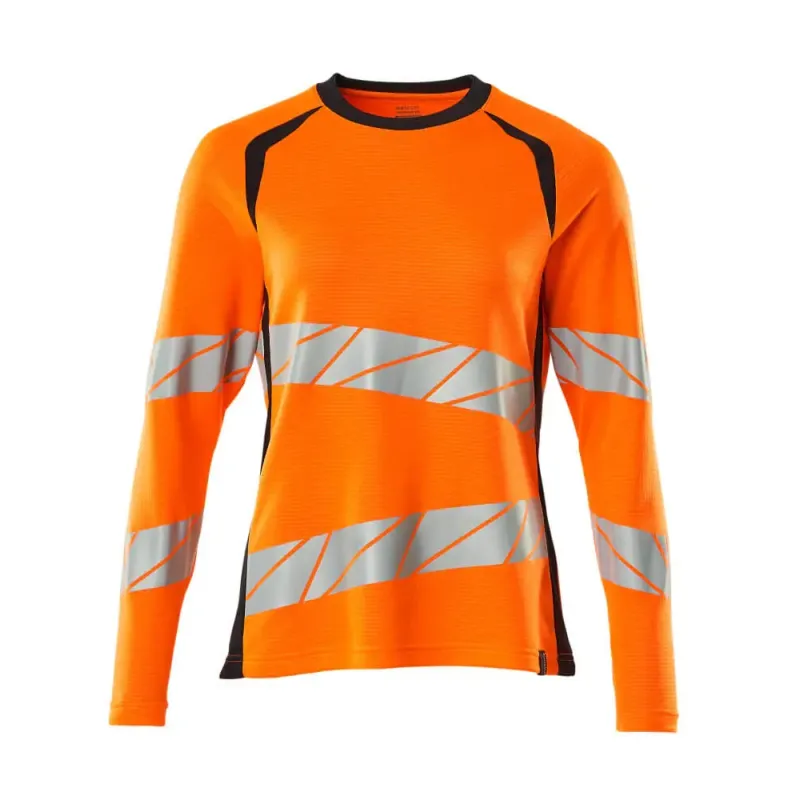 Accelerate Safe T Shirt, Langærmet 19091 771 Dame   Hi Vis Orange Mørk Marine fra Mascot
