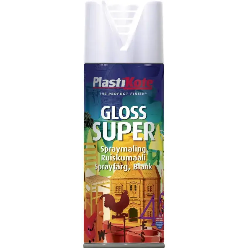 Plasti Kote Pk Super Ral9010   Hvid Blank 400ml fra Borup Kemi A/s