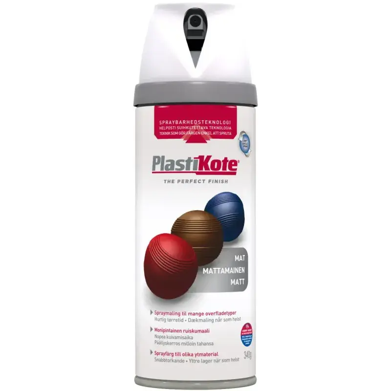 Plasti Kote Twist, Mat   23100 Ral 9010 Hvid 400ml fra Borup Kemi A/s