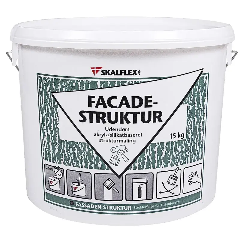 Facadestruktur Grov   Hvid 15kg fra Skalflex