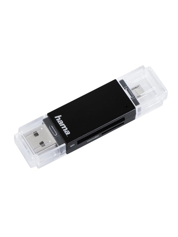 "basic" Usb 2.0 Otg Cardreader Sd   Microsd Black fra Hama
