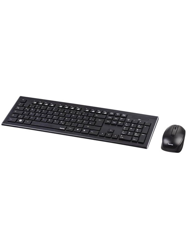 "cortino" Wireless Keyboard Mouse Set Black   Keypad & Mus Sæt   Tysk   Sort fra Hama